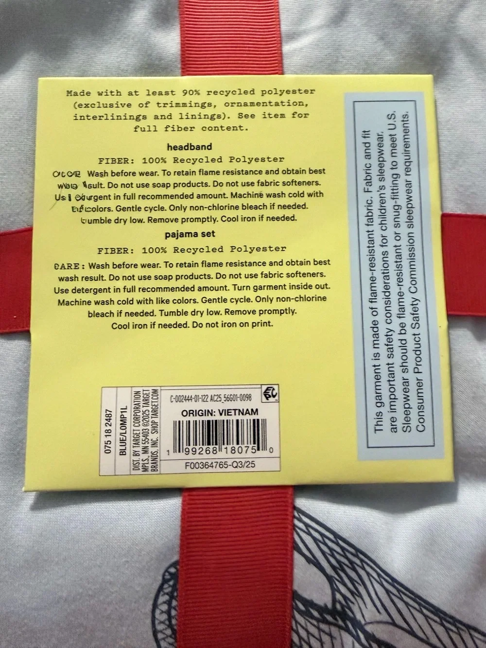 NWT Art Class™ Girls' 3 pc Long Sleeve Pajama Set with Spa Headband -